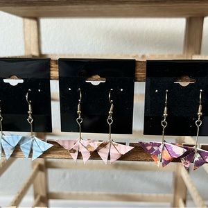 Origami Butterfly drop earrings